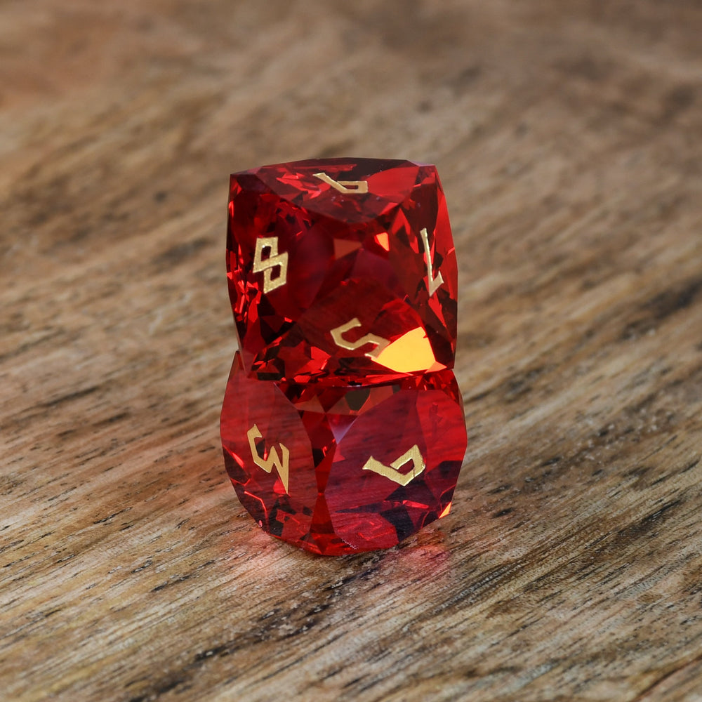 Ruby Multifaceted Glass Dice Set (ONLINE ORDER ONLY)