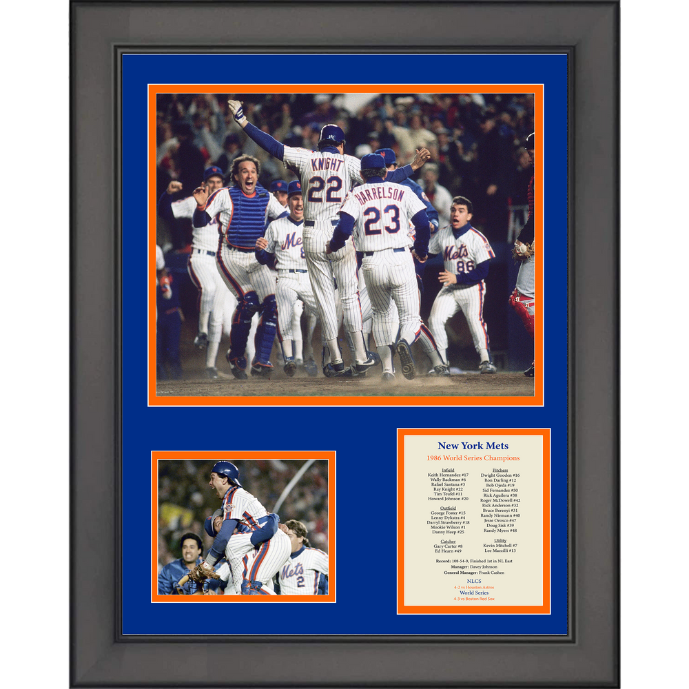 Framed New York Mets 1986 World Series Champions 11"x14" Baseball Three Photo Collage (ONLINE ORDER ONLY)