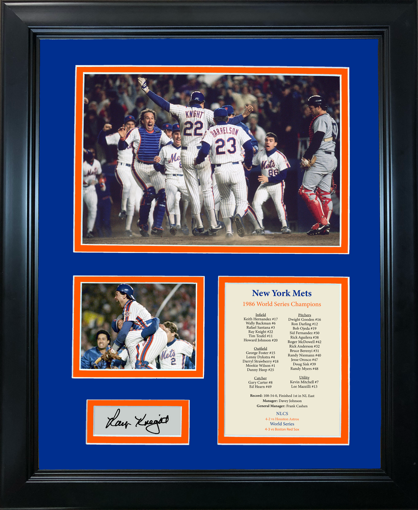 Framed New York Mets 1986 World Series Champions Ray Knight MVP Facsimile Laser Engraved Signature Auto 11"x14" Baseball Photo Sig Collage (ONLINE ORDER ONLY)