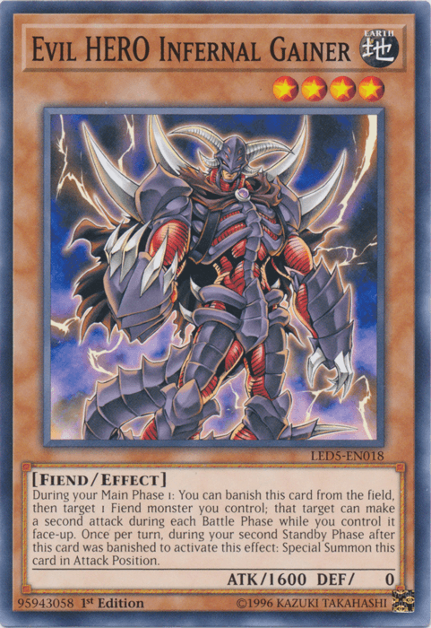 Evil Hero Infernal Gainer [LED5-EN018] Common (ONLINE ORDER ONLY)