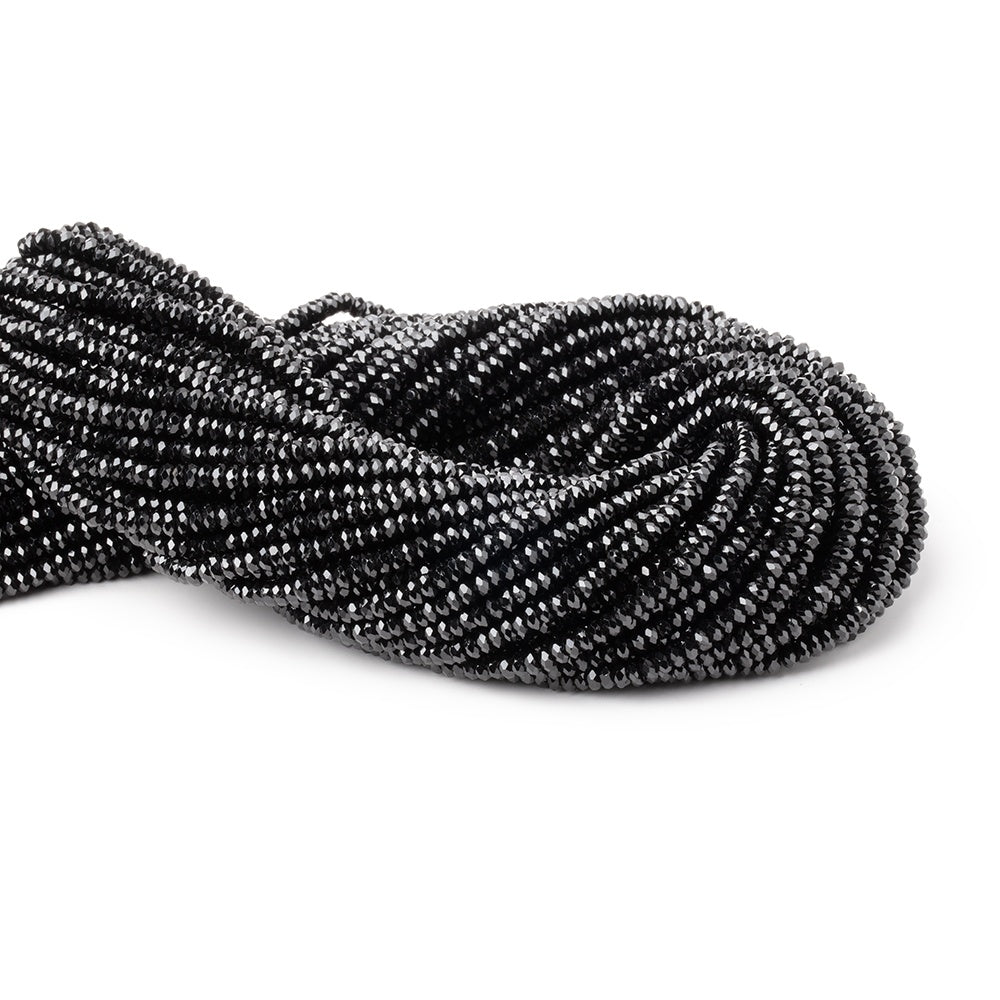 3mm Black Spinel Micro Faceted Heishi Beads 12.5 inch 180 pieces AAA (ONLINE ORDER ONLY)