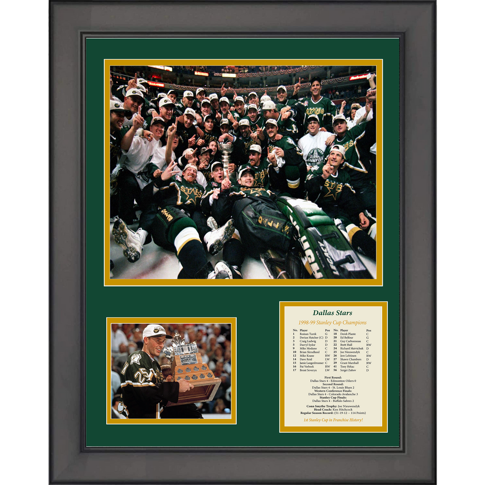 Framed Dallas Stars 1998-99 Stanley Cup Champions Joe Nieuwendyk Conn Smythe 11"x14" Hockey Three Photo Collage (ONLINE ORDER ONLY)