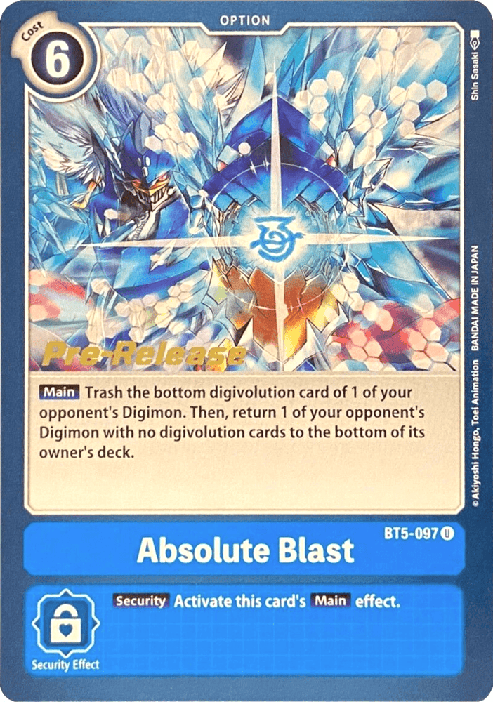 Absolute Blast [BT5-097] [Battle of Omni Pre-Release Promos] (ONLINE ORDER ONLY)