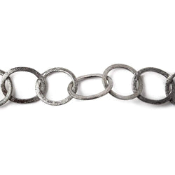 19mm-22x18mm Black Gold Plated Brushed Round & Oval Link Chain by the foot (ONLINE ORDER ONLY)