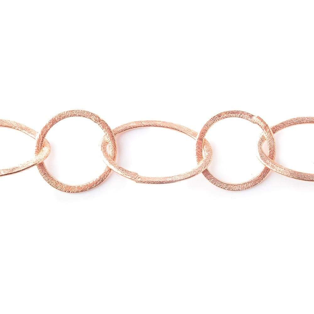 19mm & 27x16mm Rose Gold plated Brushed Round & Marquise Link Chain (ONLINE ORDER ONLY)