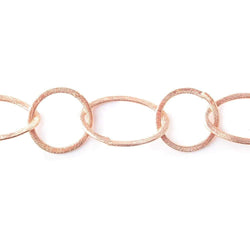19mm & 27x16mm Rose Gold plated Brushed Round & Marquise Link Chain (ONLINE ORDER ONLY)