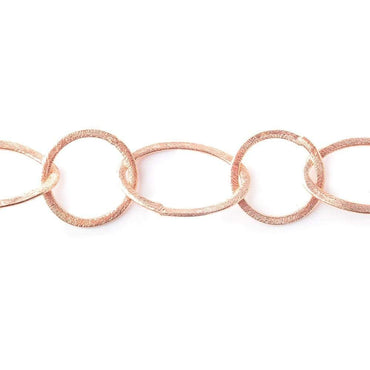 19mm & 27x16mm Rose Gold plated Brushed Round & Marquise Link Chain (ONLINE ORDER ONLY)