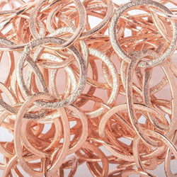 19mm & 27x16mm Rose Gold plated Brushed Round & Marquise Link Chain (ONLINE ORDER ONLY)