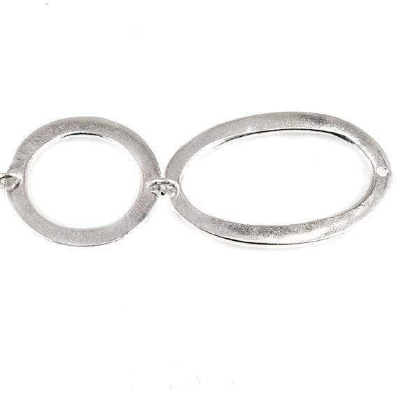 19mm & 29x19mm Sterling Silver plated Copper Hammered Circle and Oval Beads 11 pieces*DISCONTINUED* (ONLINE ORDER ONLY)