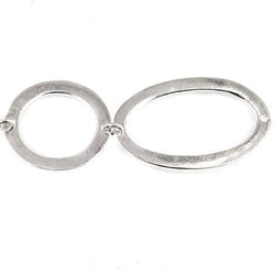 19mm & 29x19mm Sterling Silver plated Copper Hammered Circle and Oval Beads 11 pieces*DISCONTINUED* (ONLINE ORDER ONLY)