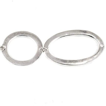 19mm & 29x19mm Sterling Silver plated Copper Hammered Circle and Oval Beads 11 pieces*DISCONTINUED* (ONLINE ORDER ONLY)