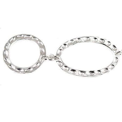 19mm & 29x19mm Sterling Silver plated Copper Hammered Circle and Oval Beads 8 pieces *DISCONTINUED* (ONLINE ORDER ONLY)