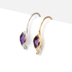 19mm African Amethyst Marquise Ear Wire Set of 2 pieces (ONLINE ORDER ONLY)
