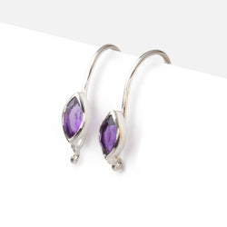19mm African Amethyst Marquise Ear Wire Set of 2 pieces (ONLINE ORDER ONLY)