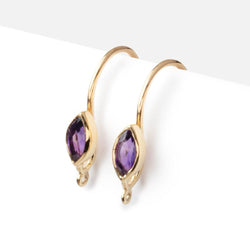 19mm African Amethyst Marquise Ear Wire Set of 2 pieces (ONLINE ORDER ONLY)
