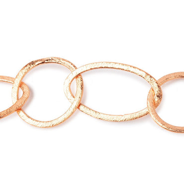 19mm and 27x16mm Copper Brushed Round and Marquise Link Chain (ONLINE ORDER ONLY)