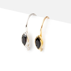 19mm Black Spinel Marquise Ear Wire Set of 2 pieces (ONLINE ORDER ONLY)