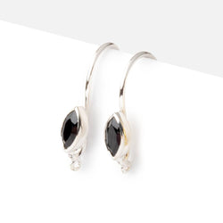 19mm Black Spinel Marquise Ear Wire Set of 2 pieces (ONLINE ORDER ONLY)