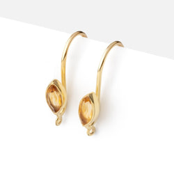 19mm Citrine Marquise Ear Wire Set of 2 pieces (ONLINE ORDER ONLY)