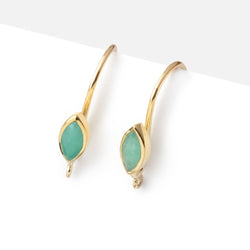 19mm Emerald Marquise Ear Wire Set of 2 pieces (ONLINE ORDER ONLY)