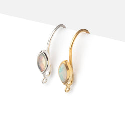 19mm Ethiopian Opal Plain Marquise Ear Wire Set of 2 pieces (ONLINE ORDER ONLY)