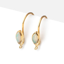 19mm Ethiopian Opal Plain Marquise Ear Wire Set of 2 pieces (ONLINE ORDER ONLY)