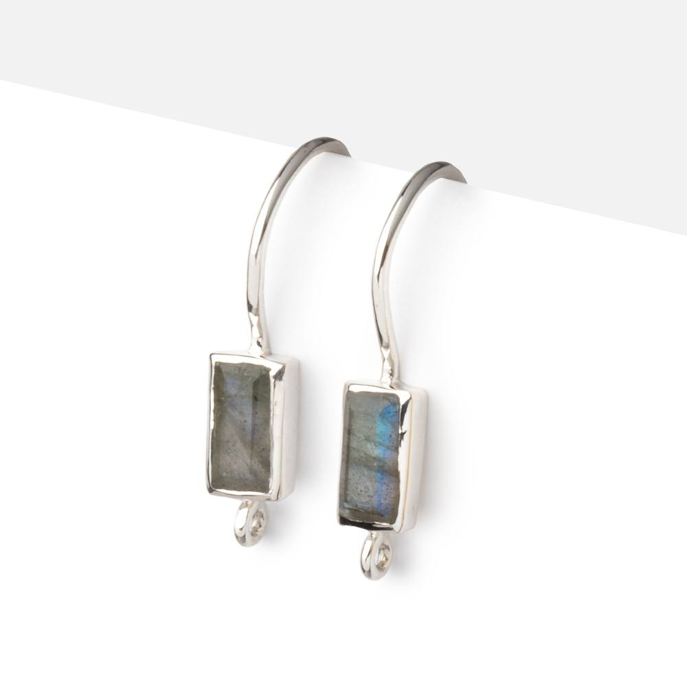 19mm Labradorite Baguette Ear Wire Set of 2 pieces (ONLINE ORDER ONLY)