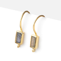 19mm Labradorite Baguette Ear Wire Set of 2 pieces (ONLINE ORDER ONLY)