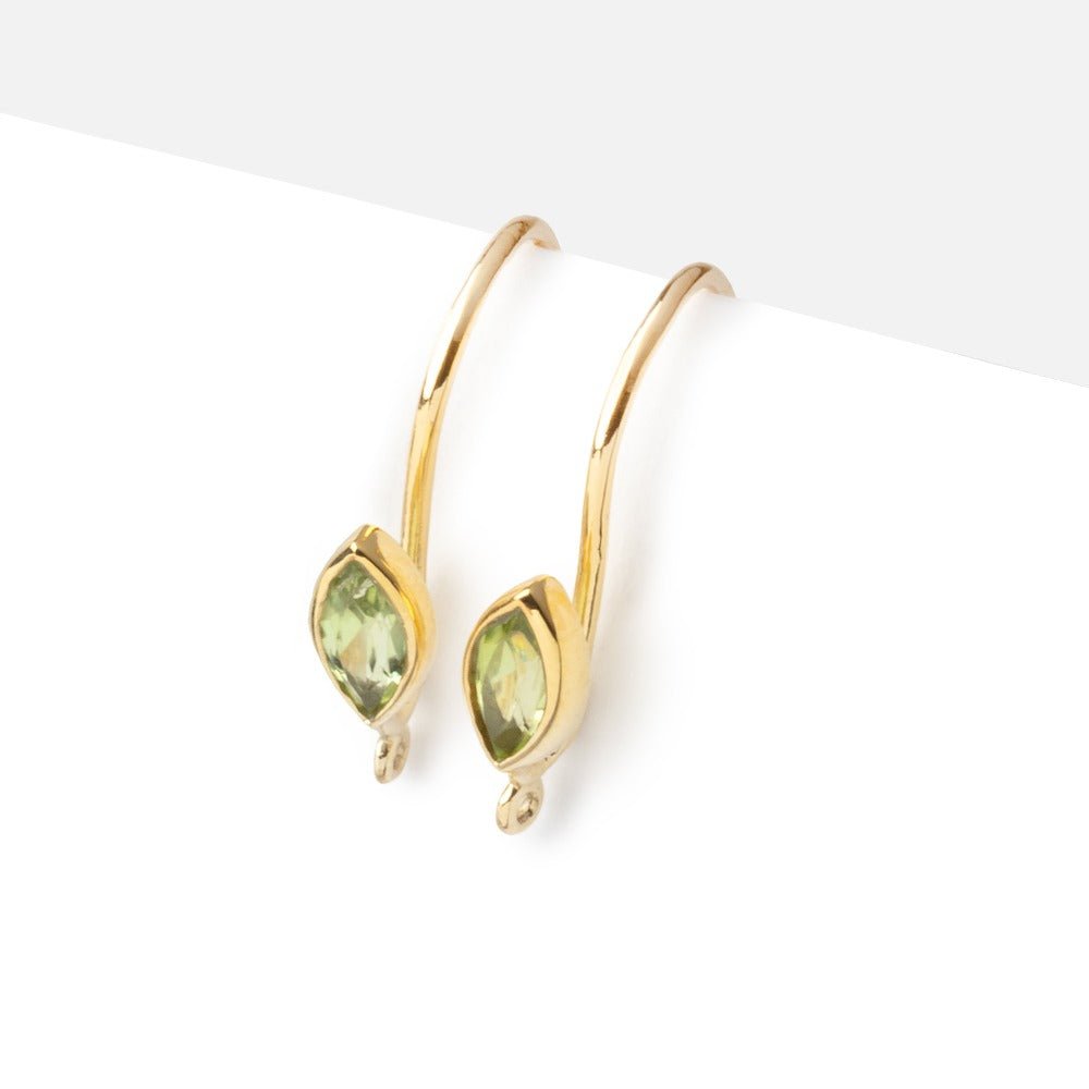 19mm Peridot Marquise Ear Wire Set of 2 pieces (ONLINE ORDER ONLY)