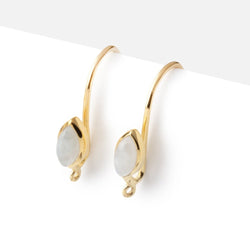 19mm Rainbow Moonstone Plain Marquise Ear Wire Set of 2 pieces (ONLINE ORDER ONLY)