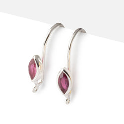 19mm Ruby Marquise Ear Wire Set of 2 pieces (ONLINE ORDER ONLY)