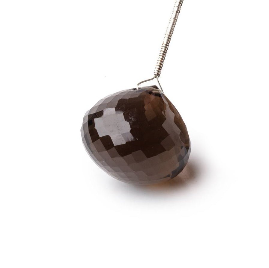 17mm Smoky Quartz Faceted Candy Kiss Focal 1 Bead (ONLINE ORDER ONLY)