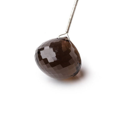 17mm Smoky Quartz Faceted Candy Kiss Focal 1 Bead (ONLINE ORDER ONLY)