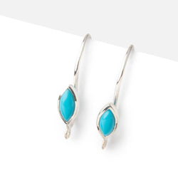 19mm Turquoise Plain Marquise Ear Wire Set of 2 pieces (ONLINE ORDER ONLY)
