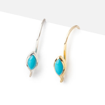 19mm Turquoise Plain Marquise Ear Wire Set of 2 pieces (ONLINE ORDER ONLY)