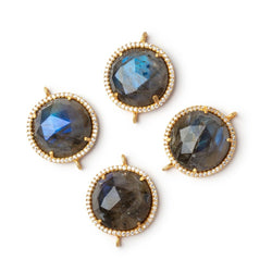 19mm Vermeil CZ Bezel Labradorite Coin Connector 1 Focal (ONLINE ORDER ONLY)