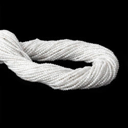 1.9mm White Zircon Micro Faceted Rondelles 12.5 inch 196 beads (ONLINE ORDER ONLY)
