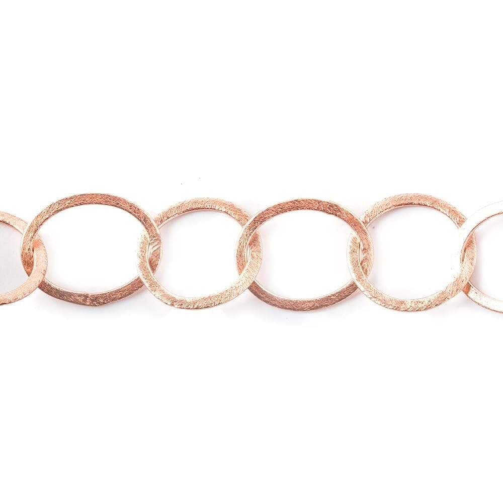 19mm & 22x18mm Rose Gold Plated Brushed Round & Oval Link Chain (ONLINE ORDER ONLY)