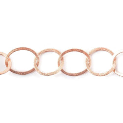 19mm & 22x18mm Rose Gold Plated Brushed Round & Oval Link Chain (ONLINE ORDER ONLY)