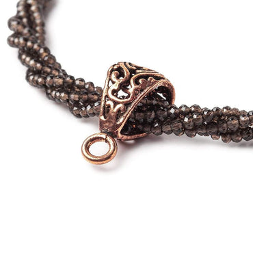 19x10mm Copper Bail with Victorian Floral Set of 4 (ONLINE ORDER ONLY)