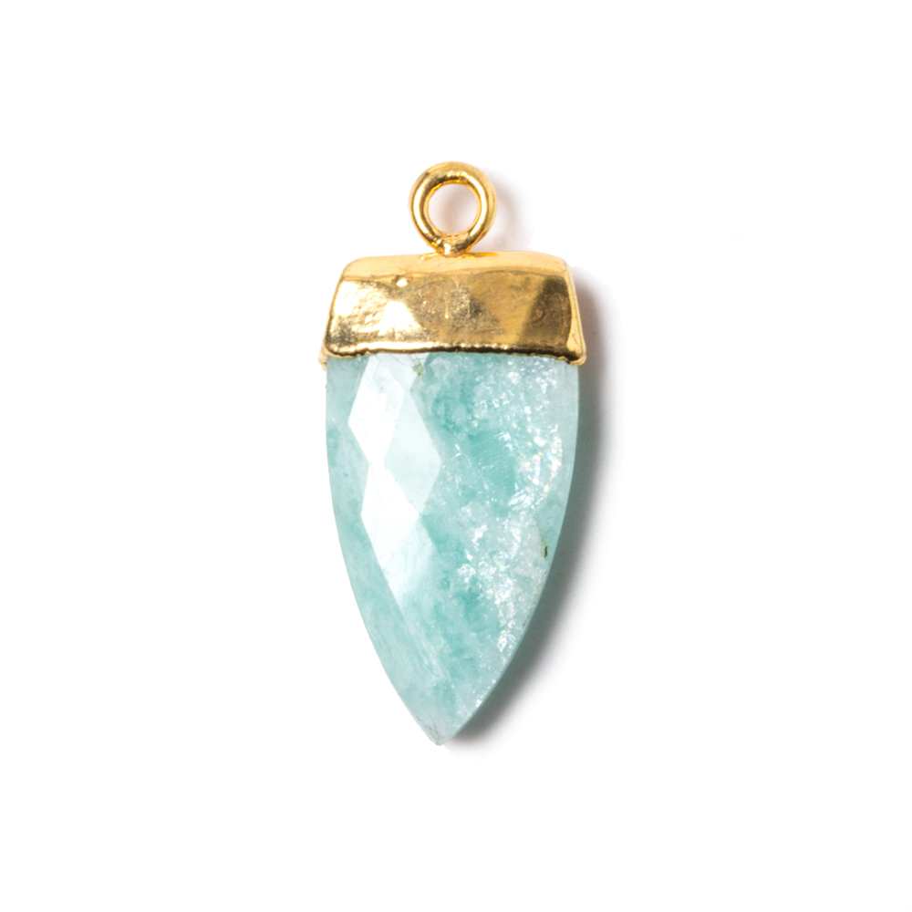19x10mm Gold Leafed Amazonite faceted Point Pendant 1 piece (ONLINE ORDER ONLY)