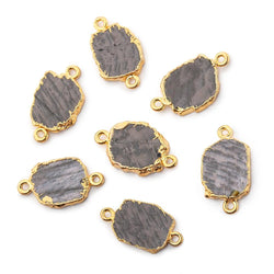 19x10mm Gold Leafed Hypersthene Slice Connector 1 piece (ONLINE ORDER ONLY)
