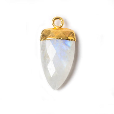 19x10mm Gold Leafed Rainbow Moonstone faceted Point Pendant 1 piece (ONLINE ORDER ONLY)