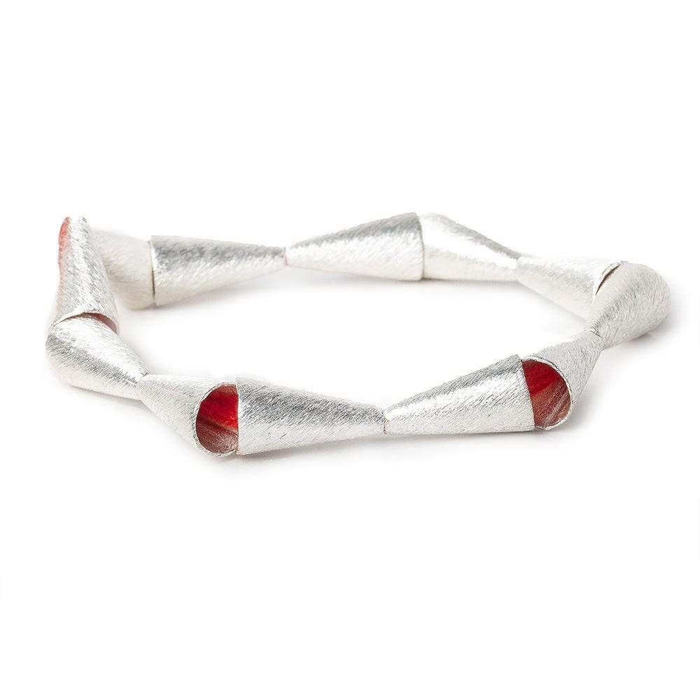 19x10mm Sterling Silver Plated Copper Brushed Cone 8 inch 12 pcs (ONLINE ORDER ONLY)