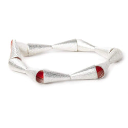 19x10mm Sterling Silver Plated Copper Brushed Cone 8 inch 12 pcs (ONLINE ORDER ONLY)