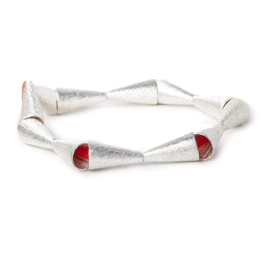 19x10mm Sterling Silver Plated Copper Brushed Cone 8 inch 12 pcs (ONLINE ORDER ONLY)