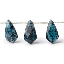 19x10mm Teal Moss Kyanite Faceted Shield Beads 6.5 inch 12 pieces (ONLINE ORDER ONLY)