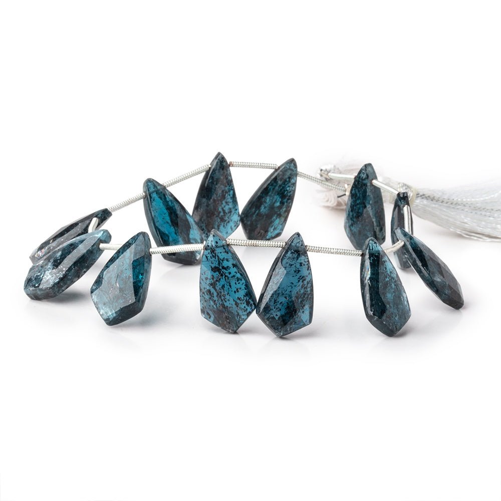 19x10mm Teal Moss Kyanite Faceted Shield Beads 6.5 inch 12 pieces (ONLINE ORDER ONLY)