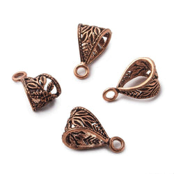 19x11mm Branch Antiqued Copper Bail Finding Set of 4 (ONLINE ORDER ONLY)