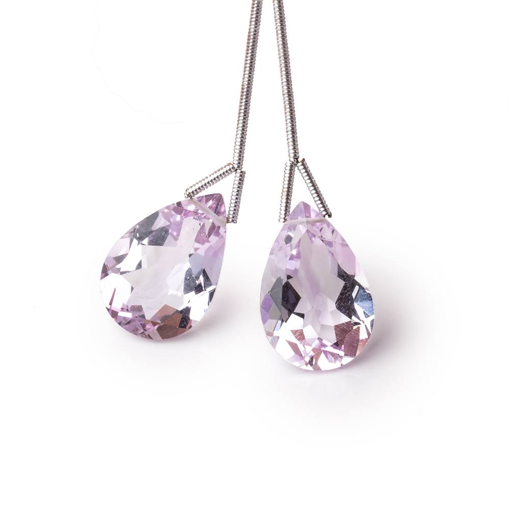 19x11mm Pink Amethyst Pavilion Faceted Pear Focal Set of 2 Beads AAA (ONLINE ORDER ONLY)
